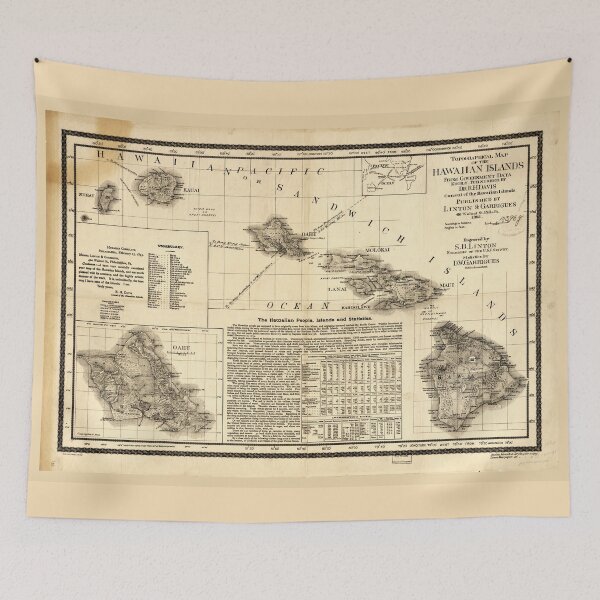 Item preview, Topographical map of the Hawaiian Islands (1893) designed and sold by allhistory.