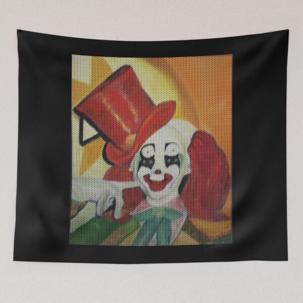 Item preview, Creepy Clown Ugly Sweater style Red Top Hat Circus designed and sold by funnytshirtemp.
