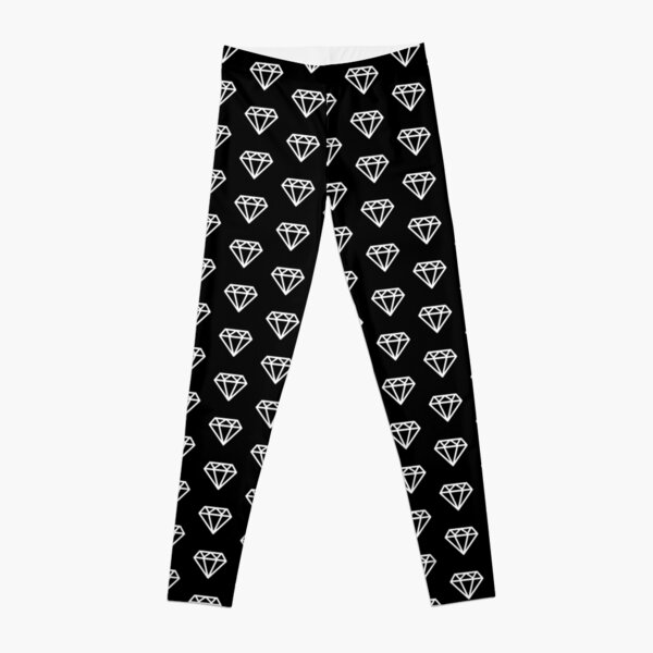 R.U.O.K Ladies Black and White (S-M) Diamond Leggings : :  Fashion