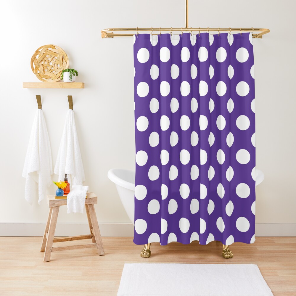 "Purple & White Polka Dots" Shower Curtain by Christyne Redbubble
