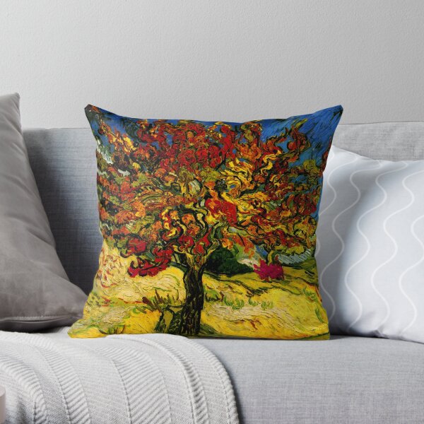 Van Gogh Mulberry Tree Print Throw Pillow