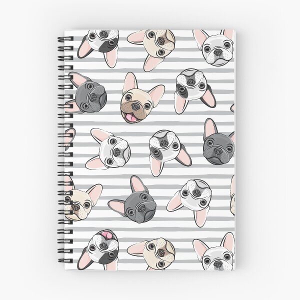 Item preview, All the frenchies - grey stripes - cute French bulldogs designed and sold by littlearrow.