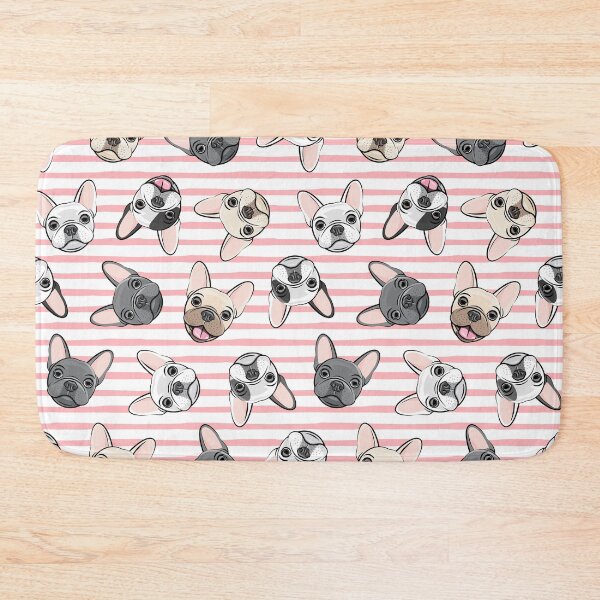 Item preview, Todos los frenchies - rayas rosadas - lindos bulldogs franceses designed and sold by littlearrow.