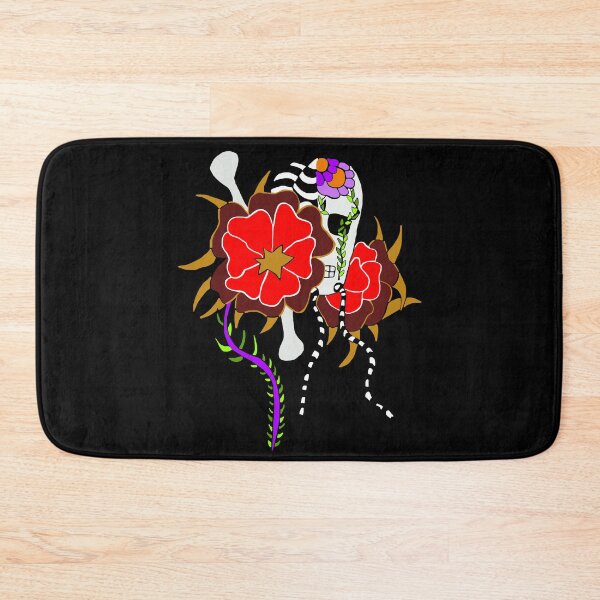 Item preview, The skull and the red and purple flowers designed and sold by Astralia.