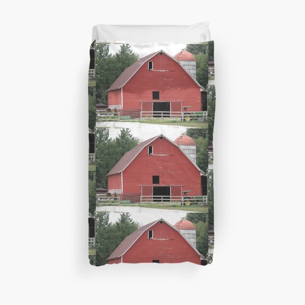 Antique Red Dairy Barn of Washington State, farming, cows, rancher, ranch, rural Duvet Cover