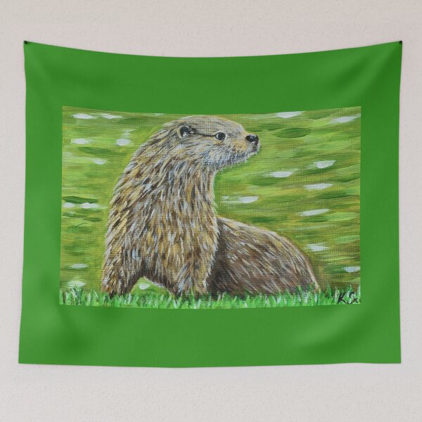 Item preview, Otter on a River Bank Painting designed and sold by Art by Kirsten Sneath.