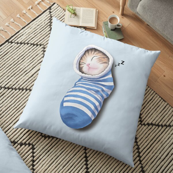 Cat in the sock Floor Pillow