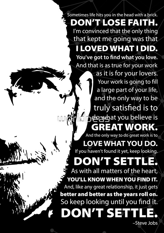 "Steve JobsDon't Settle" Posters by worldpeas Redbubble