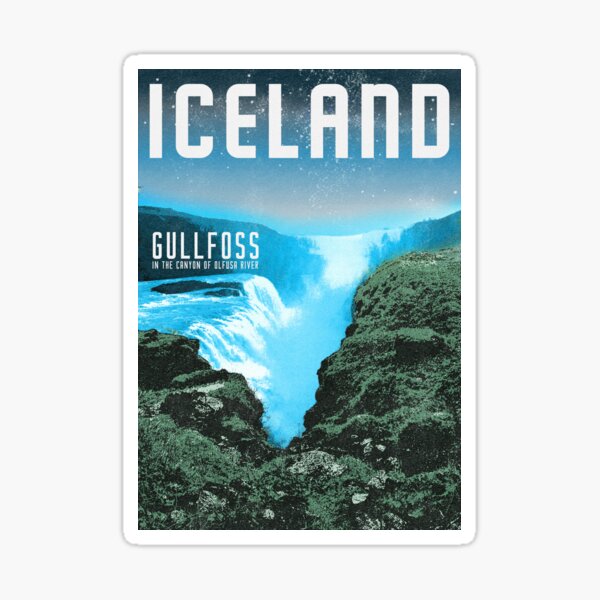 Artikel-Vorschau von Islands Gullfoss-Wasserfall, designt und verkauft von WiseLikeStudios.