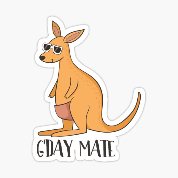 Aperçu de l'œuvre G'day mate - T-shirt kangourou Australie créée et vendue par DreamyPanda.