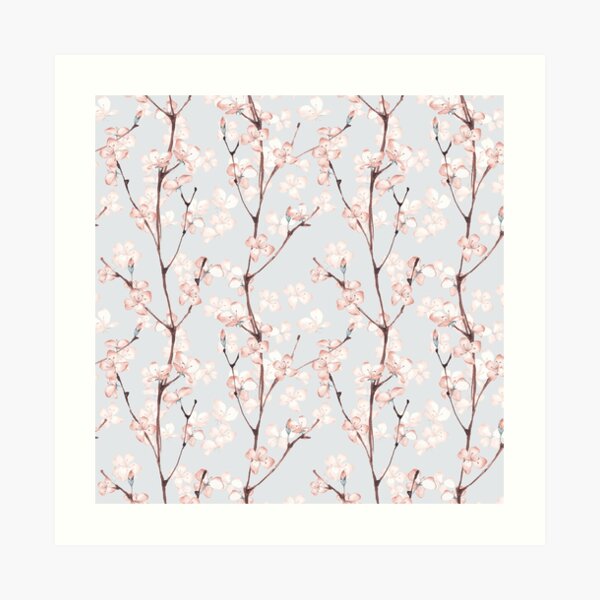 Blossom. Watercolor seamless floral pattern Art Print