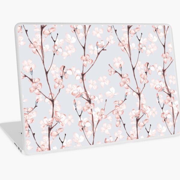 Blossom. Watercolor seamless floral pattern Laptop Skin