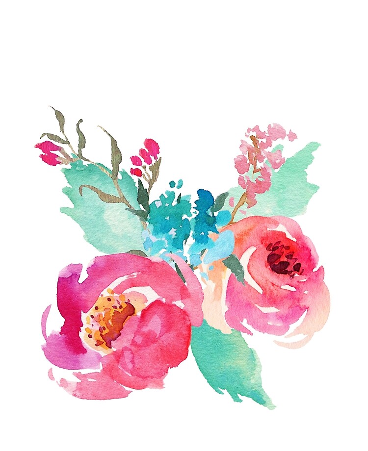 Funda y vinilo para iPad «Acuarela colorida rosa coral turquesa flores» de  junkydotcom | Redbubble