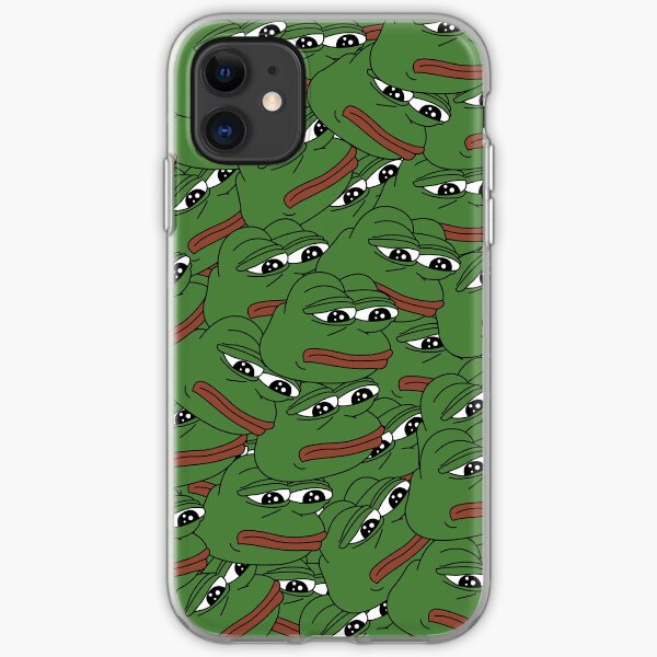 Sad Pepe Pattern iPhone Soft Case