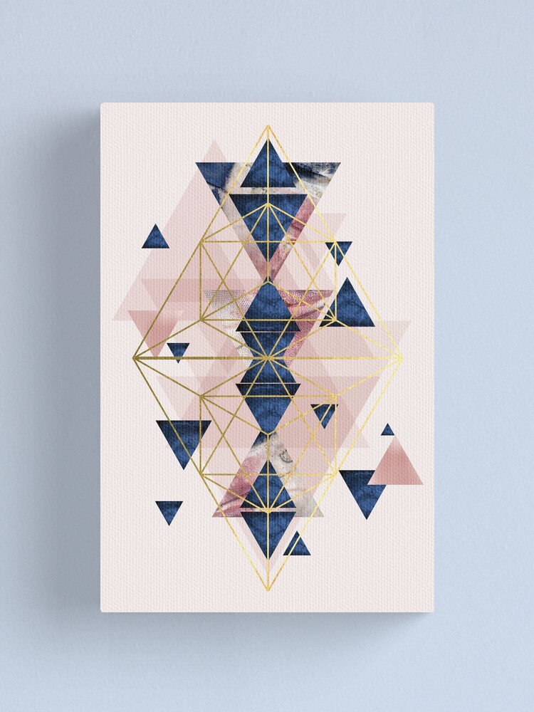 Alternate view of Blush Pink and Navy Geometric Perfection Canvas Print