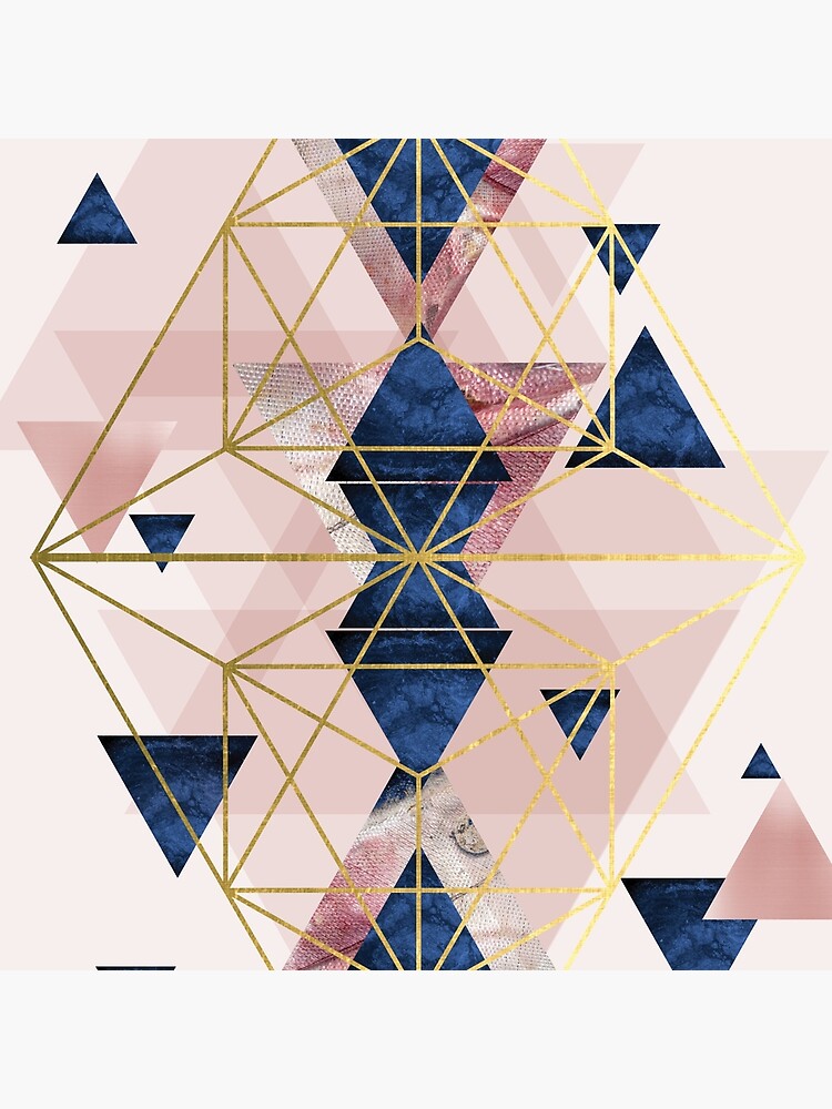 Blush Pink and Navy Geometric Perfection by UrbanEpiphany