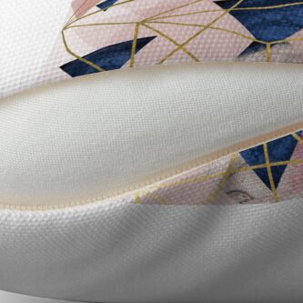 Alternate view of Blush Pink and Navy Geometric Perfection Throw Pillow