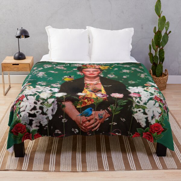 Wings to Fly Frida Kahlo Throw Blanket