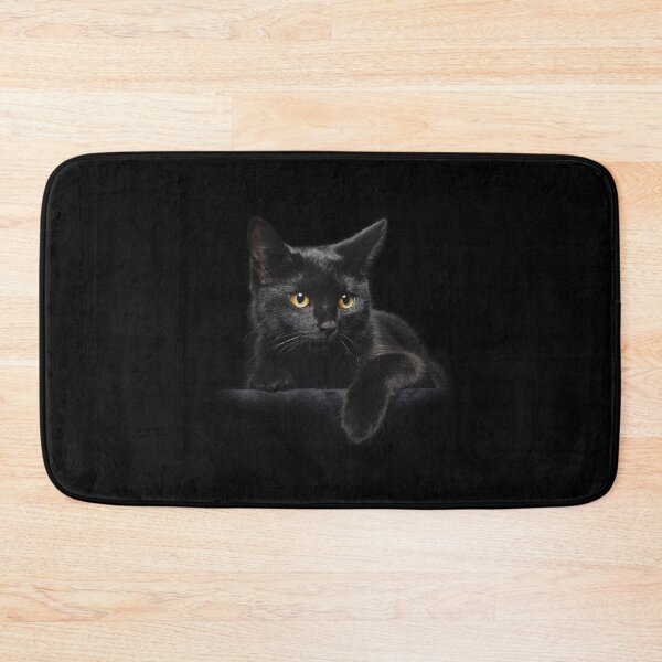Black Cat Bath Mat