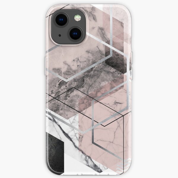 Blush and Grey Geometric iPhone Soft Case