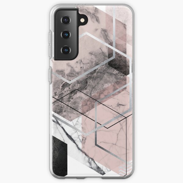 Blush and Grey Geometric Samsung Galaxy Soft Case