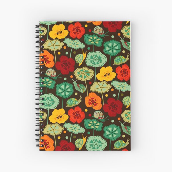 Item preview, Nasturtiums & Snails On Brown  designed and sold by TigaTiga.