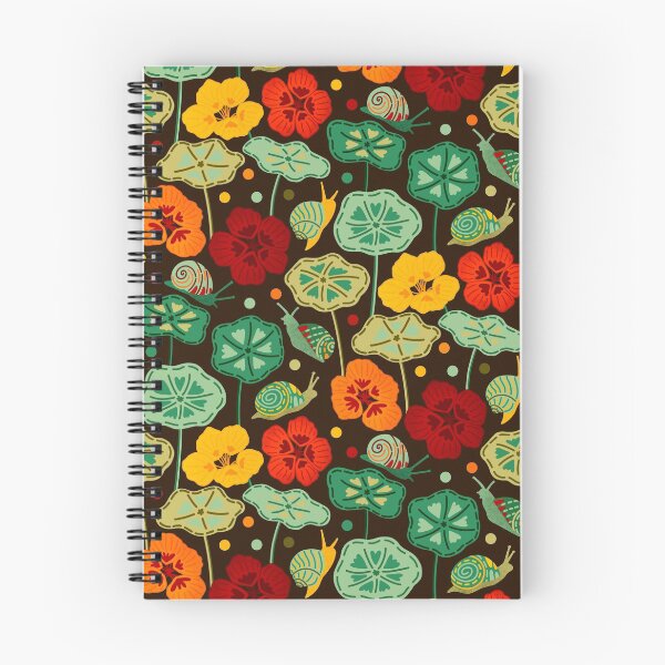 Item preview, Nasturtiums & Snails On Brown  designed and sold by TigaTiga.
