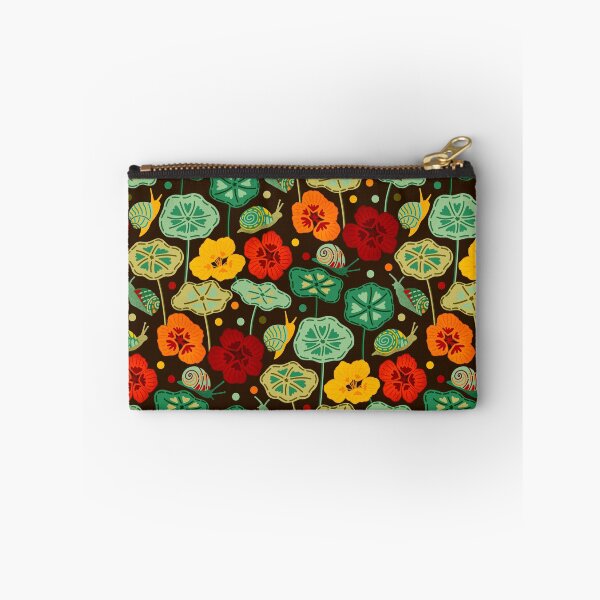Item preview, Nasturtiums & Snails On Brown  designed and sold by TigaTiga.