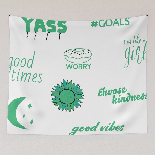 Item preview, Cute Green Sticker Pack - collection of hand drawn images and text. designed and sold by The-Goods.