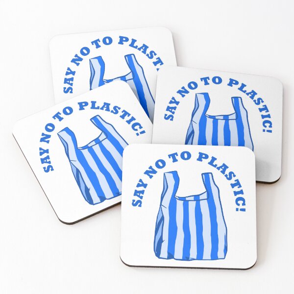 Item preview, NO TO PLASTIC BLUE Sticker designed and sold by aydapadi.