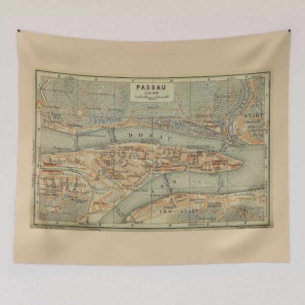 Item preview, Vintage Passau Germany Map (1911) designed and sold by BravuraMedia.