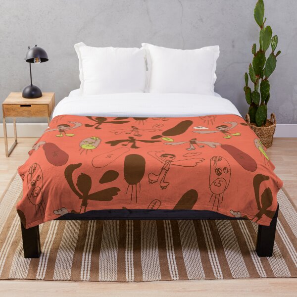 Footy Fever - Heat with no embellishment - Repeat Pattern Throw Blanket