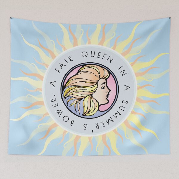 Item preview, Fair Queen Summer Shakespeare Blue Pastel Art Nouveau Literary Quote designed and sold by STPBooks.