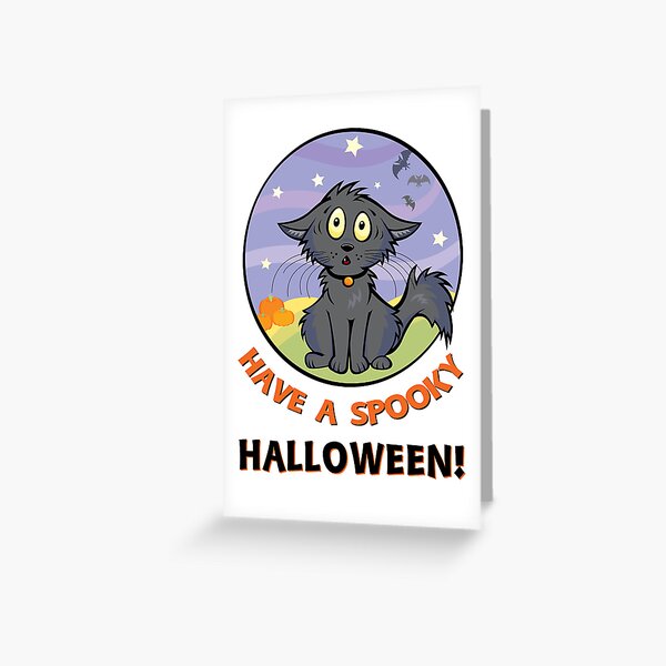 Scaredy Cat - A Spooky Halloween Card Greeting Card