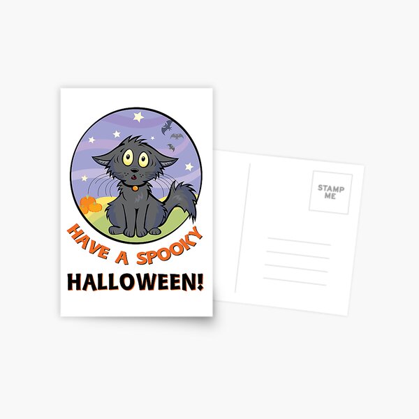 Scaredy Cat - A Spooky Halloween Card Postcard
