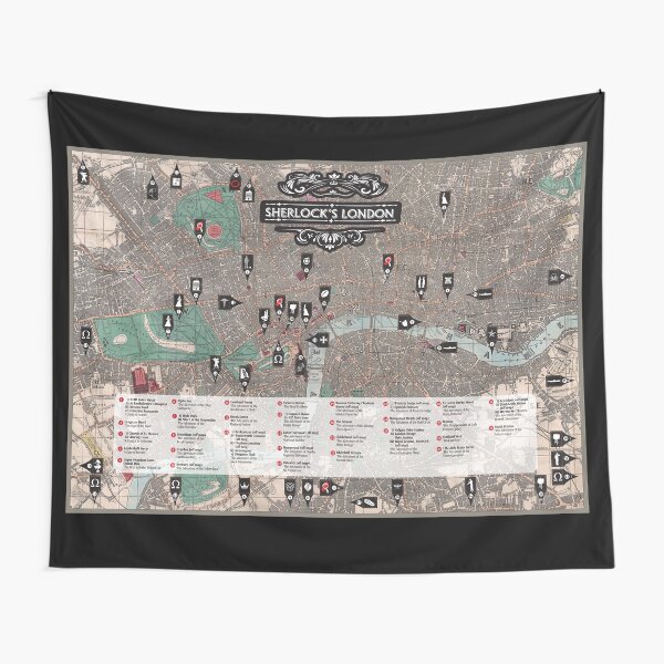 Sherlock's London. Map of all the London literary locations from the Sherlock Holmes novels.. Tapestry