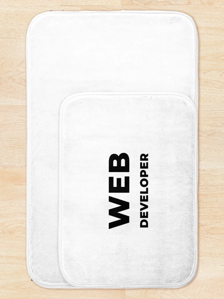 Thumbnail 5 of 6, Bath Mat, Web Developer (Inverted) designed and sold by developer-gifts.