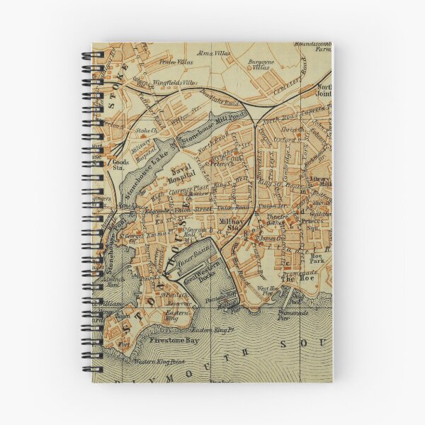 Item preview, Vintage Plymouth England Map (1901) designed and sold by BravuraMedia.