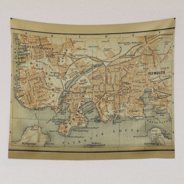 Item preview, Vintage Plymouth England Map (1901) designed and sold by BravuraMedia.