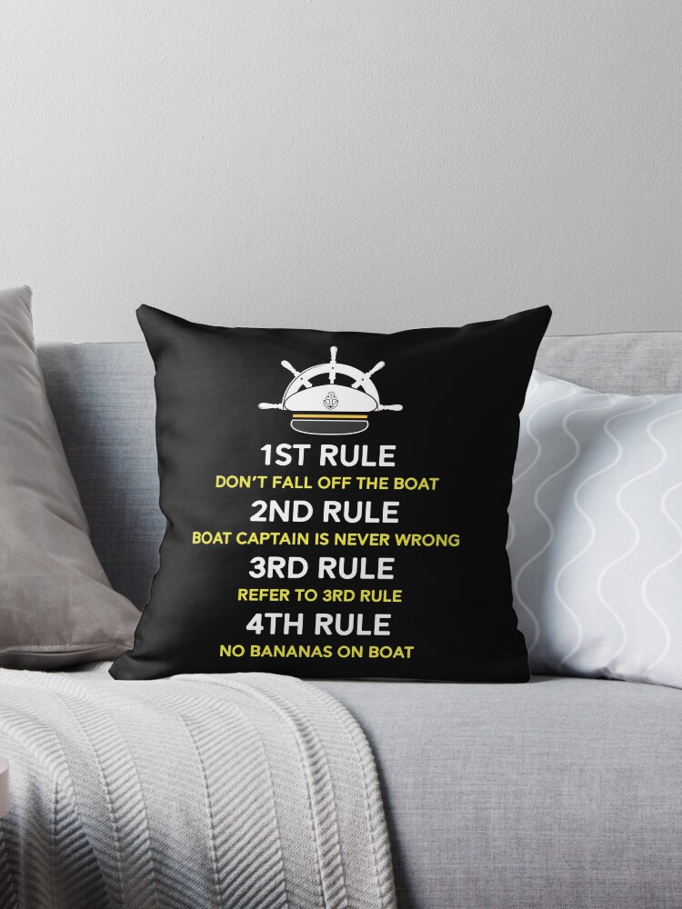 Funny Pontoon Boat Captain Gifts Boating Boat Owners Sailors Throw Pillow  for Sale by mrsmitful