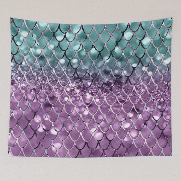 Item preview, Mermaid Scales on Aqua Purple MERMAID Girls Glam #2 (Photo of Glitter Only - Not Reflective) designed and sold by Anita's & Bella's Art.