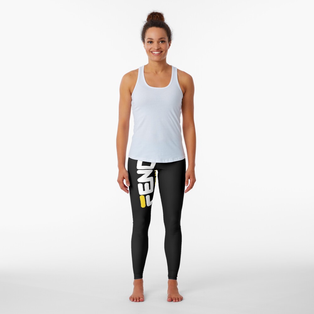 Fendi Roma Yellow Logo Leggings