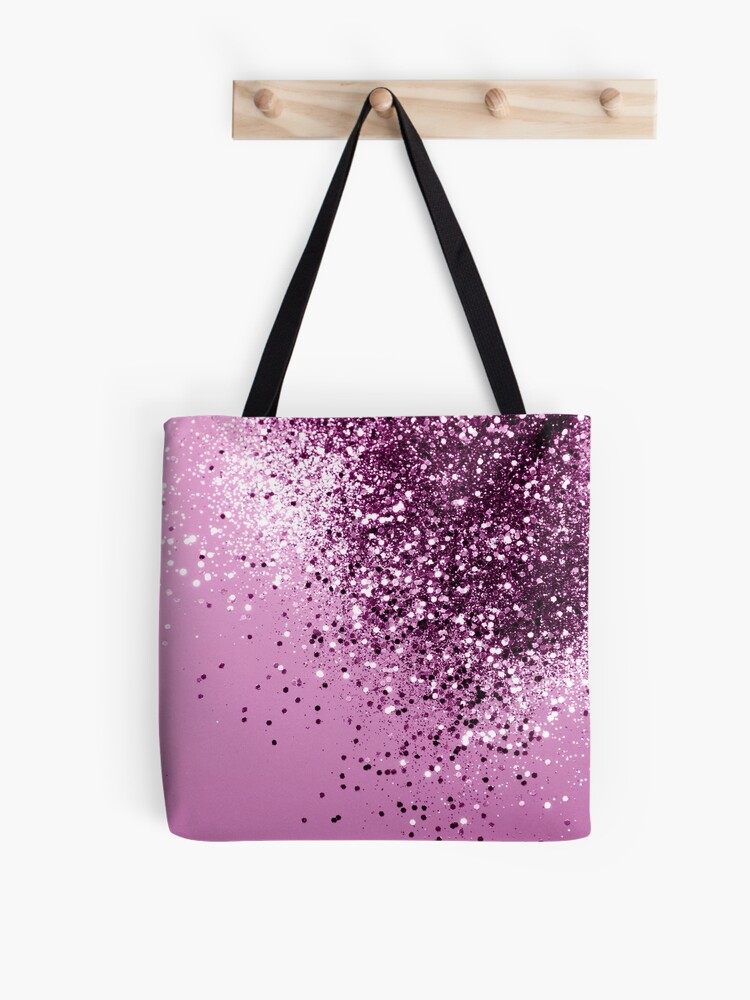 Luxury Designer Hot Pink Glitter Shiny Sequined Square Bag Women's