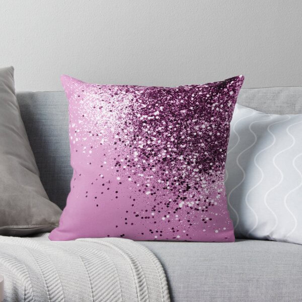 Sparkling Pink Lady Glitter #1 (Faux Glitter) #shiny #decor #art Throw Pillow