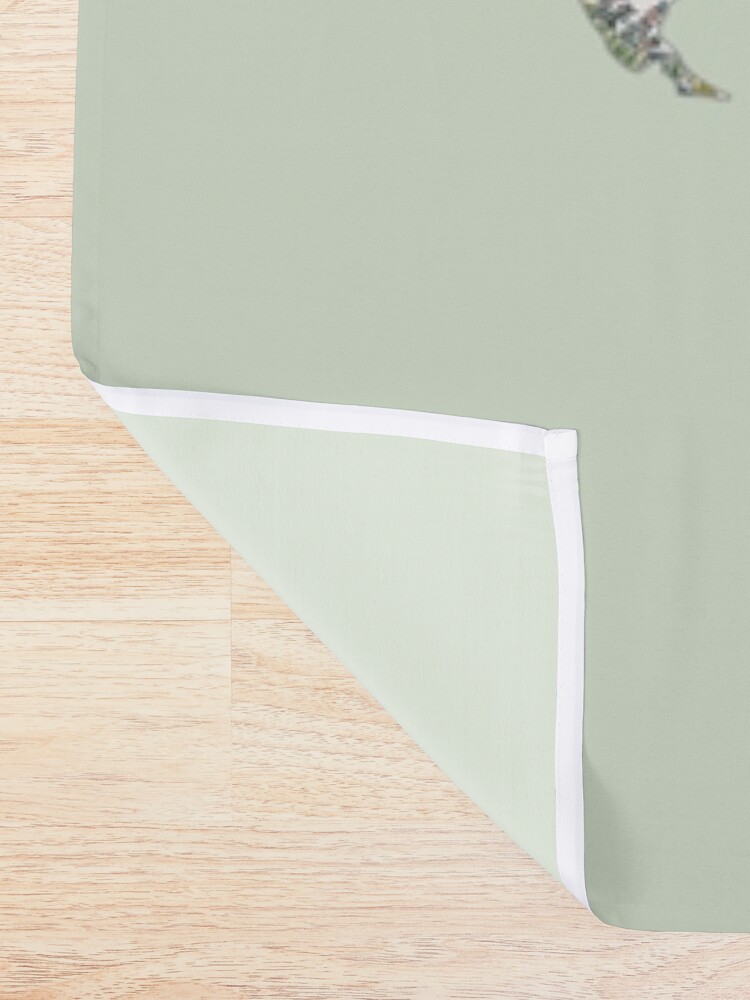 Alternate view of Vintage Botanical World Green Shower Curtain