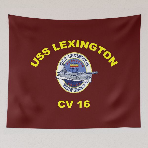 Item preview, USS Lexington CV 16 Crest for Dark Colors designed and sold by Nikki SpaceStuffPlus.