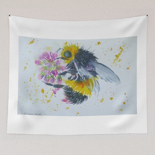 Item preview, Bumble bee on a pink flower designed and sold by Casimirasart.