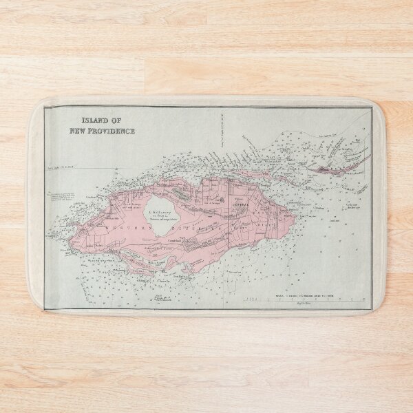 Item preview, Vintage New Providence Island Bahamas Map (1904) designed and sold by BravuraMedia.