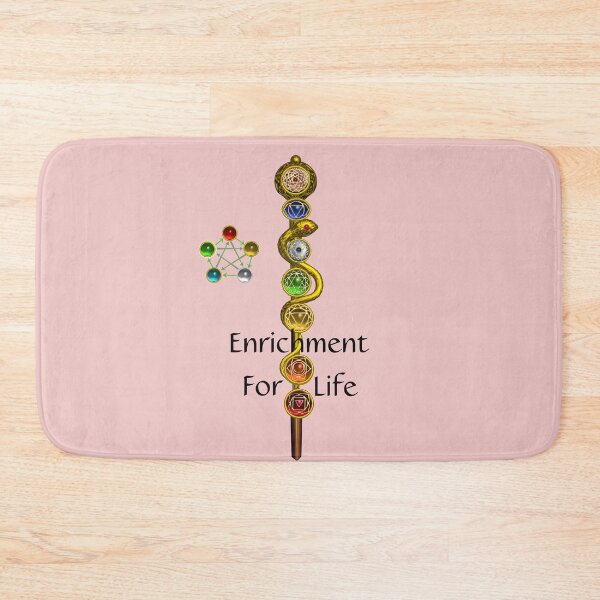 Item preview, ROD OF ASCLEPIUS 7 CHAKRAS, 5 ELEMENTS ,YOGA ,ENRICHMENT FOR LIFE Pink White designed and sold by BulganLumini.
