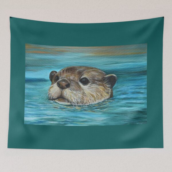 Artikelvorschau, Flussotter-Malerei entworfen und verkauft von Art by Kirsten Sneath.